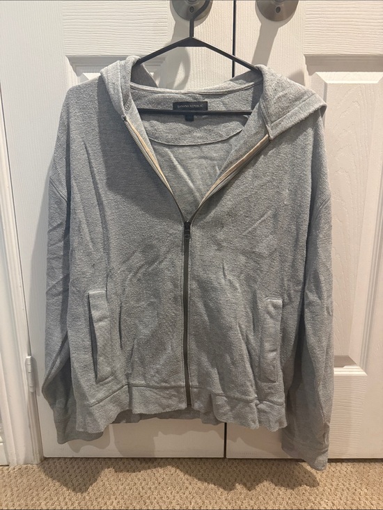 Banana Republic Other - Banana Republic Light Gray Zip-Up Hoodie Sweater